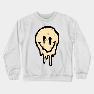 Yellow Drippy Smiley Face Crewneck Sweatshirt